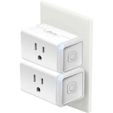 Kasa Smart Plug HS103P2, Smart Home Wi-Fi Outlet Works with Alexa, Echo, Google Home & IFTTT, No Hub Required, Remote Control,15 Amp,UL Certified, 2-Pack White