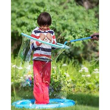 Kid in A Bubble Toy Giant Bubble Wand, Big Bubbles Maker Toy for Kids and Adults, Bubbles Hoop with Inflatable Dipping Pool Tray, Fun Outdoor Toys Playtime Activity Summer Toy, Bubble Show Party Game