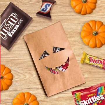 M&M'S Milk Chocolate, SNICKERS, SKITTLES Original & TWIX Fun Size and Minis Individually Wrapped Trick or Treat Halloween Candy Variety Pack, 60 Ct Bulk Bag