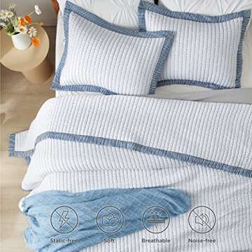 Bedsure White Bedspread Coverlet Twin Size - Lightweight Soft Quilt Bedding Set for All Seasons, Corduroy Pattern Quilt Set, 2 Pieces, 1 Quilt (86"x68") and 1 Pillow Sham (20"x26"+2")