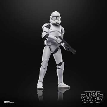 STAR WARS The Black Series Phase II Clone Trooper & Battle Droid, The Clone Wars Troop Building Collectible 6 Inch Action Figure 2-Pack