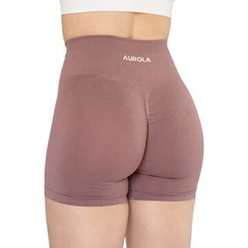 AUROLA Intensify Workout Shorts for Women Seamless Scrunch Short Gym Yoga Running Sport Active Exercise Fitness Shorts(M,Old Rose)