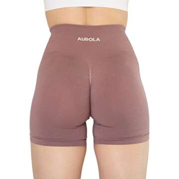 AUROLA Intensify Workout Shorts for Women Seamless Scrunch Short Gym Yoga Running Sport Active Exercise Fitness Shorts(M,Old Rose)