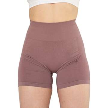 AUROLA Intensify Workout Shorts for Women Seamless Scrunch Short Gym Yoga Running Sport Active Exercise Fitness Shorts(M,Old Rose)