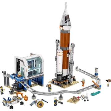 LEGO City Space Deep Space Rocket and Launch Control 60228 Model Rocket Building Kit with Toy Monorail, Control Tower and Astronaut Minifigures, Fun STEM Toy for Creative Play (837 Pieces)