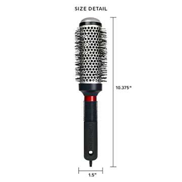 Cricket Thermal Hair Brush #350 1.5” for Blow-Drying, Curling, and Styling – Heat-Retaining Barrel with Anti-Static Tourmaline Bristles, Round Thermal Brush, Ideal for All Hair Types