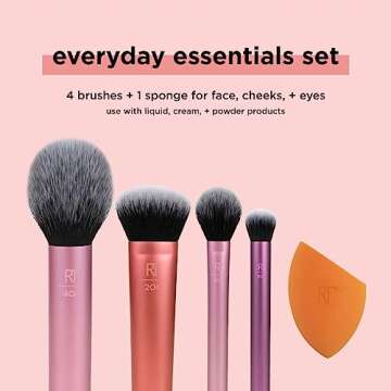 Real Techniques 5 Piece Makeup Brush Set with Blender