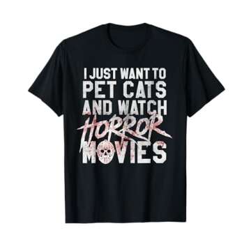 Funny Horror Movie Fan - Halloween Cat Lover Gift T-Shirt