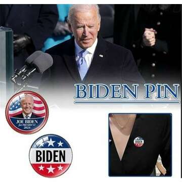 Biden 2024 Antique Bronze Brooch Pin - Support Biden