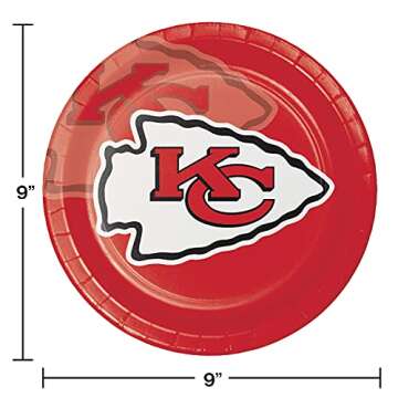 Trendware Kansas City Chiefs Paper Plate and Napkin Party Kit, Serves 16