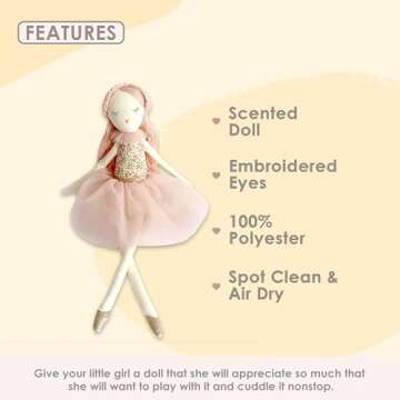 MON AMI Rose Scented Designer Plush Doll – 21”, Fun Adorable Stuffed Toy for Kids of All Ages, Use as Toy or Room Décor, for Baby Shower