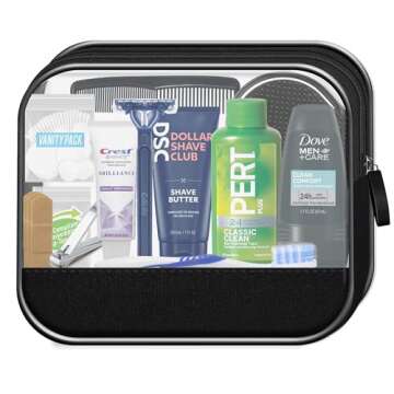 Convenience Kits International Men’s Super Deluxe, 16-Piece Kit with Travel Size TSA Compliant Essentials in Reusable Zippered Toiletry Bag