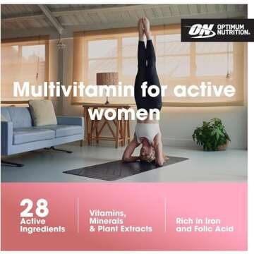 Optimum Nutrition Opti-Women Daily Multivitamin for Women, Immune Support Supplement With Iron, 30 Day Supply, 60 Count, (Packaging May Vary)