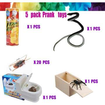 Prank Kit Rubber Snakes Roaches Spider Box