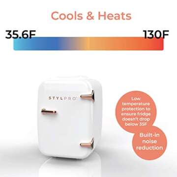 STYLPRO Mini Beauty Fridge (4 litre), Rose Gold, Portable Cooler or Warmer for Skincare, Beauty Products, Makeup and Cosmetics, Storage organiser for Bedroom, Bathroom or Dressing Room, Gift for Women