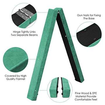 Giantex 7FT Balance Beam, Folding Gymnastics Beam w/Carry Handles, Non Slip Rubber Base for Kids, Floor Gymnastics Beam for Training, Practice & Professional Home Exercise (Green)