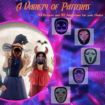 Kids Gesture Sensing LED Mask for Costume Parties