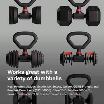 Jayflex Hyperbell Rotating Kettlebell Grip for Dumbbells - Adjustable Weight Dumbbell Grips for Work from Home Fitness - 100 lb Capacity Converter for Kettlebells and Home Workouts