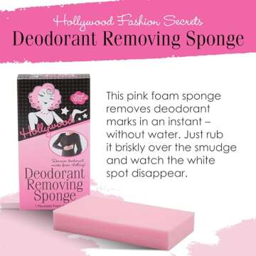 Hollywood Fashion Secrets Deodorant Removing Sponge, Stain Eraser, Reusable