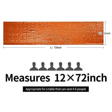 Hahuho 2PCS 12x72 Inch Sequin Table Runner Orange Glitter Table Runner for Party, Wedding, Bridal Baby Shower, Event Decorations（2PCS, 12x72 Inch, Orange）