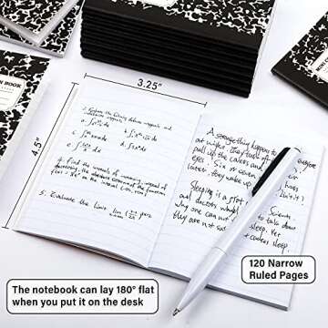 feela 70 Pack Mini Composition Notebook Bulk, Cute Pocket Composition Note Pad, Small Journal Notebooks for Students College School Supplies, 4.5" X 3.25", Narrow Ruled, Black Marble Covers