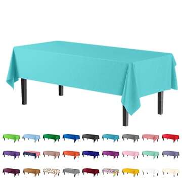 Premium Aqua Blue Table Covers - Pack of 12