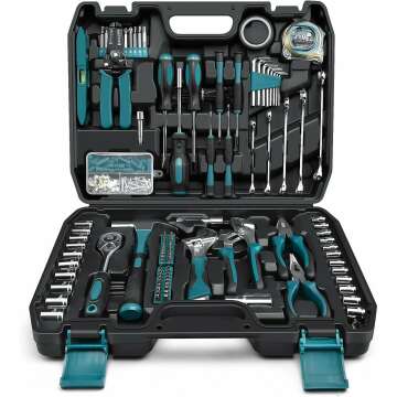 Sundpey Home Tool Kit 281-PCs - Portable Complete Basic Repair General Hand Tool Sets for Men Women - Full Tool Set with Socket Wrench Set & Screwdriver Set & Metric Hex Key & Pliers & Tool Box Case