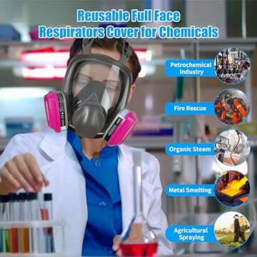 SLJHL Full Face Gas Respirator Mask with 60921 Filters - Ultimate Safety for Welding & Dust Protection