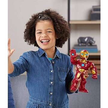 Playskool Heroes Marvel Super Hero Adventures Mega Mighties Iron Man Collectible 10-Inch Action Figure, Toys for Kids Ages 3 and Up, Brown