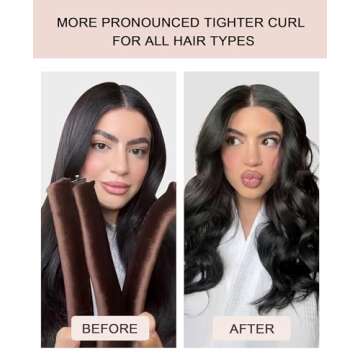 YOSHUYUKI Little Velvet Overnight Blowout 3 Rods Heatless Hair Curler to Sleep in Satin Heatless Curls No Heat Hair Rollers for Short Hair Blowout Look Long Hair Styling Tools Brown