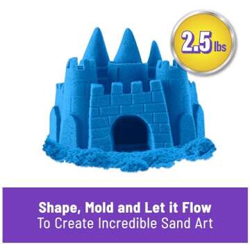 Kinetic Sand, 2.5lbs Blue Play Sand, Moldable Sensory Toys for Kids, Resealable Bag, for Ages 3 and up