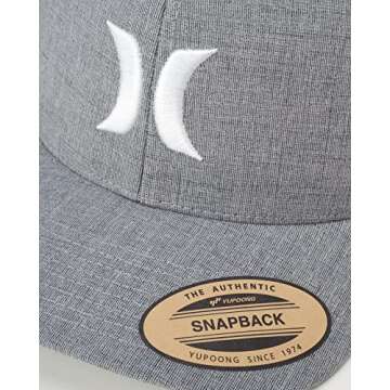 Hurley Men's Caps - Del Mar Mesh Panel Baseball Cap Trucker Hat - Snap Back Hats for Men, Cool Grey Heather