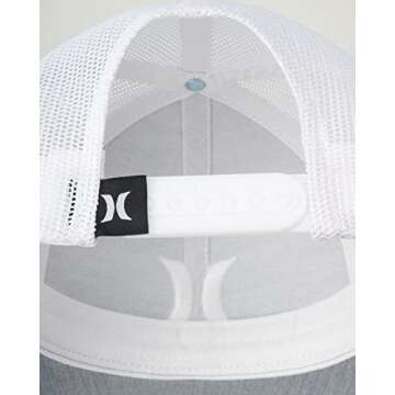 Hurley Men's Caps - Del Mar Mesh Panel Baseball Cap Trucker Hat - Snap Back Hats for Men, Cool Grey Heather