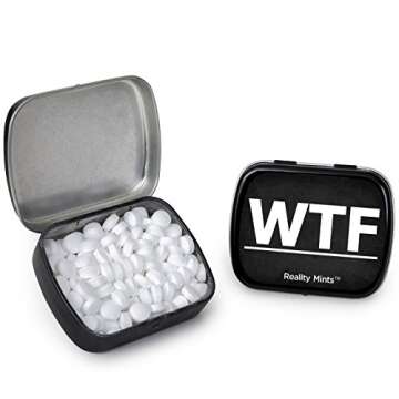 WTF Mints – WTF design mint tin – Novelty candy for friends – Wintergreen breath mints, sugar-free - 200 count