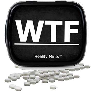 WTF Mints – WTF design mint tin – Novelty candy for friends – Wintergreen breath mints, sugar-free - 200 count