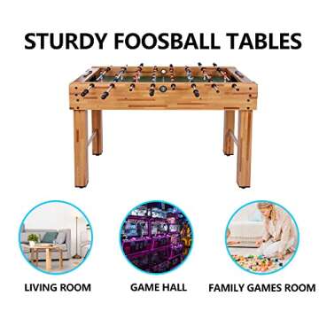 Fitvids 48 inch Game Room Foosball Table, Competition Sized Arcade Table Soccer for Home, Includes 2 Balls and 2 Cup Holders