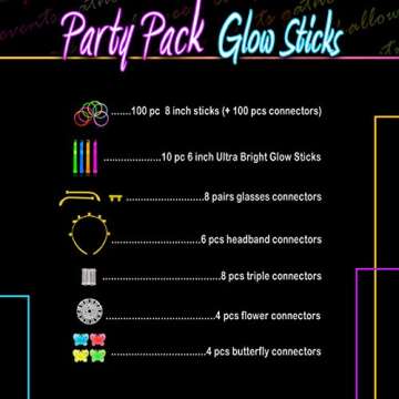 240 Glow Sticks Party Pack – Camping Glow Activities For Families – Neon Light Sticks Decoration For Party Favors Kids And Adults, Balls, Flowers And Much More