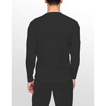 Place and Street Men's Cotton Thermal Underwear Set - Comfy Long Johns in Black