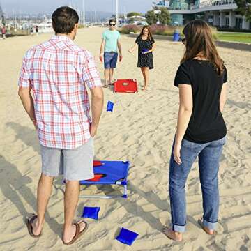 GoSports Portable PVC Framed Cornhole Toss Game Set with 8 Bean Bags and Travel Carrying Case - Choose Your Style