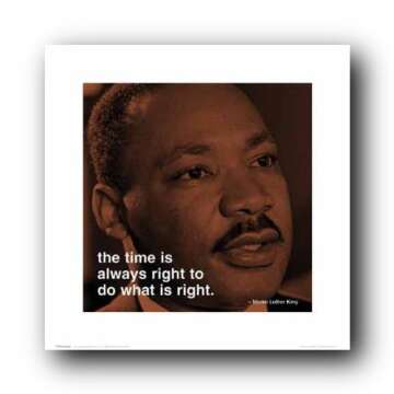 Martin Luther King Jr Quote Time Is 16X16 Poster Ss088