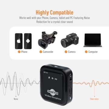 Wireless Lavalier Microphone with Real-Time/Audience Monitoring, Audio Ducking, Accompaniment, Reverb, Mute, Noise Cancellation - Mini Clip-on Lapel Bluetooth Mic for iPhone, iPad, Android Phone, PC