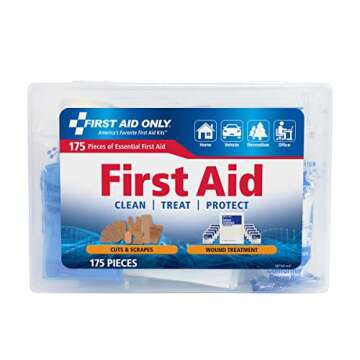 First Aid Only 59695 Clean & Protect Everyday Emergency First Aid Kit for Home, Work and Travel, 175 Pieces