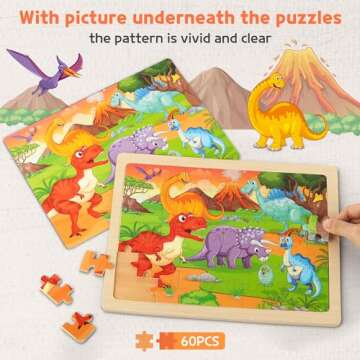 SYNARRY Wooden Puzzles for Kids Ages 4-10