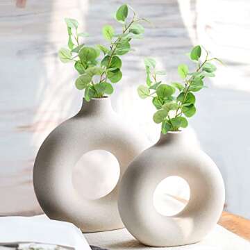 White Ceramic Vase for Minimalist Home Decor