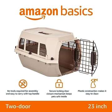 Amazon Basics Hard-Sided Pet Carrier - Safe Travel for Dogs & Cats