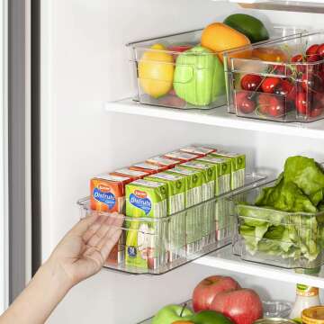 Clear Fridge Organizer Bins