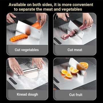 Titanium Cutting Board - 100% Pure Titanium Cutting Boards for Kitchen - Cutting Edge Hygiene & Durability, Titanium Cutting Boards for Meat Fruit & Vegetable (12 x 9 inch)