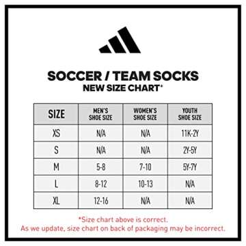 adidas Rivalry Soccer Socks Cushioned Over The Calf (OTC) (2-Pair), Black/White, X-Small