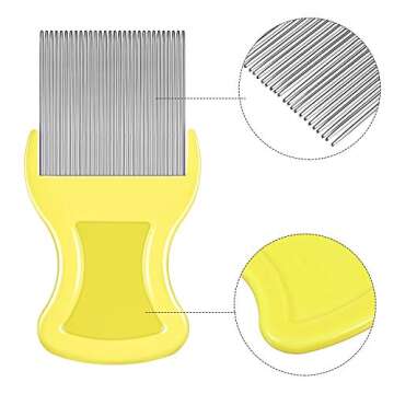 8 Pieces Flea Lice Combs Double Sided Lice Removal Comb Hair Grooming Comb with Metal Teeth (Orange, Blue, Purple, White, 3.5 x 2 Inch, 3.54 x 1.57 Inch)