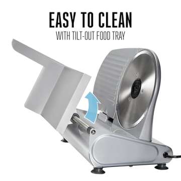 Weston Electric Meat Cutting Machine, Deli & Food Slicer, Adjustable Slice Thickness, Non-Slip Suction Feet, Removable 9" Stainless Steel Blade, Easy to Clean